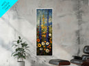 Lush Wildflowers in a Vibrant Meadow, Skinny and Tall Art, Colorful Floral Landscape, Framed Canvas Print, Nature Lovers