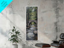 The Autumn Bridge, Framed Canvas print, New England Landscape Painting Print, Wall Art, Home Decor