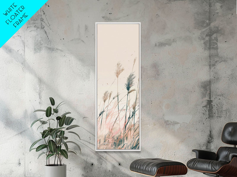 Autumn Forest Scene Pine Trees Giant Sun Skinny Art Tall Art Framed Canvas Print Japanese Style Art Ukiyo-e Art Wood Block Print Scenic