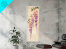 Hanging Wisteria Flowers In Purple Tones Japanese Style Framed Canvas Print, Wall Art Ready To Hang For Living Spaces