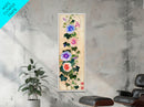 Morning Glories On Wooden Background Ukiyo-e Wall Art Framed Canvas Print Japanese Style Skinny Art Wood Block Print Tall Art