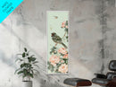 Japanese Style Art, Skinny Art, Tall Art, Birds And Chrysanthemums Wood Block Print Framed Canvas Print Ukiyo-e Art
