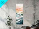 Rolling Hills And Layered Mountains In Soft Pastel Hues Ukiyo-e Wood Block Print Skinny Art Framed Canvas Print