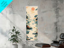 Tranquil Pond With Lotus Flowers And Leaves In Japanese Style Ukiyo-e Art Framed Canvas Print Skinny Art Tall Art