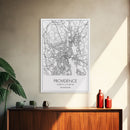 Providence Street Map, Rhode Island Map, City Map Art, Minimalist Art, Wall Art, Canvas Print, Bedroom Wall Décor, Gift For Couples, by NuevArt