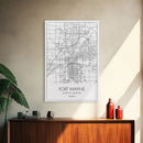 Fort Wayne Street Map, Indiana Map, City Map Art, Minimalist Art, Wall Art, Canvas Print, Office Wall Décor, Gifts For Him, Travel Print