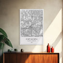 Fort Worth Street Map, Texas Map, City Map Art, Minimalist Art, Wall Art, Canvas Print, Travel Wall Art, Gifts For Women, Man Cave Décor
