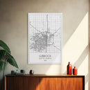 Lubbock Street Map, Texas Map, City Map Art, Modern Art, Wall Art, Canvas Print, Travel Print, Farmhouse Wall Décor, Boyfriend Gift