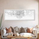 Panoramic Rochester City Map, New York Art, Map Print, Minimalist Wall Art, Canvas Art, Housewarming Gift, Street Map Art, Closing Gift