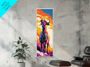 Vibrant Bull Art Framed Canvas Print Colorful Southwest Wall Art, Blotter Art, Chicano Art, Moody Art, Gift Idea, Above Sofa Art