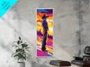 Pop Art Cowboy Framed Canvas Print Colorful Western Wall Art, Chicano Art, Bright Wall Art, Tall Skinny Art, Rustic Decor, Gift Idea
