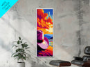 Vibrant Cowboy Hat Canvas Print pink orange wall art southwest wall art extra wide art rustic wall art coastal cowgirl wall art