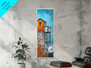 Rustic Stilt House Coastal Canvas Print Coastal Wall Art Nautical Painting Seascape Painting Blue And Green Wall Art Nautical Decor