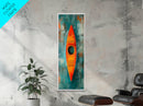Colorful Kayak Painting Framed Canvas Print Nautical Decor Coastal Cowgirl Wall Art Lake Tahoe Art Above Bed Wall Art