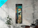 Mysterious Horse Silhouette Framed Canvas Print Moody Art Rustic Wall Art Southwest Wall Art Extra Tall Narrow Art