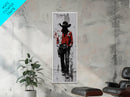 Gunslinger Cowboy Art, Framed Canvas Print, cowgirl painting, rustic wall art, moody art, gift idea, southwest wall art, vintage art
