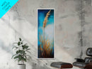 Golden Wheat Field Canvas Print Rustic Wall Art Vertical Landscape Painting Wabi Sabi Art Minimalist Art Tall Narrow Art