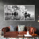 Kayak, Coastal Landscape Art, Nautical Painting, Extra Wide Art, Adventure Art, Seascape Painting, Panoramic Art, Canvas Print