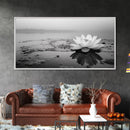 Lotus, Zen Wall Art, Minimalist Art, Coastal Landscape Art, Wabi Sabi Art, Panoramic Art, Moody Art, Framed Canvas Print
