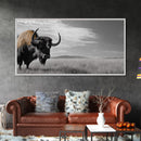 Buffalo Wall Art Canvas Print | Rustic Farmhouse Decor | Western Landscape Art | Moody Wall Art | Extra Wide Art | Nature Lover Gift