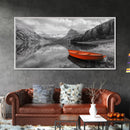 Serene Mountain Lake Canvas Print Rustic Wall Art Landscape Painting Above Sofa Art Bedroom Art Above Bed Wall Art Nautical Decor