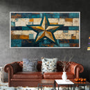Lone Star Art, Framed Canvas Print, Rustic Wall Art, Southwest Wall Art, Geometric Wall Art, Extra Wide Art, Above Couch Art, Farmhouse Decor