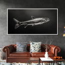 Trout, fish painting, fly fishing art, rustic decor, cabin wall art, nature painting, extra wide art, panoramic art, framed canvas print