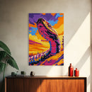 Desert Serpent, Colorful Snake Art, Southwest Wall Art, Boho Home Decor, Wildlife Painting, Framed Canvas Print, Rustic Art