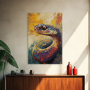Snake Close-Up, Bold Reptile Painting, Southwest Art, Moody Animal Art, Desert Wall Art, Unique Home Decor, Canvas Print