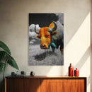 Colorful Buffalo Art, Southwestern Art, Rustic Home Decor, Bold Animal Art, Unique Gift Idea, Framed Canvas Print, Farmhouse Wall Art
