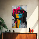 Urban Pop Art, Woman Portrait, Graffiti Wall Art, Chicano Art, Contemporary Art, Gift Idea, Framed Canvas Print, Whimsical Art