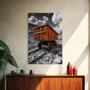 Old Mine Cart, Rustic Decor, Southwest Wall Art, Industrial Art, Wabi Sabi Wall Art, Moody Art, Canvas Print, Gift Idea