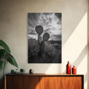 Prickly Pear, cactus art, Joshua tree art, wabi sabi art, moody art, black and white, framed canvas print, minimalist decor, rustic wall art