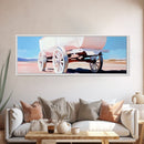 White Wagon, western painting, rustic art, farmhouse wall art, above couch art, cowboy decor, panoramic painting, canvas print, extra wide art