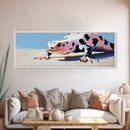 Lizard Art, Framed Canvas Print, Whimsical Art, Moody Art, Extra Wide Art, Southwestern Decor, Rustic Wall Art, Above Sofa Art, Gift Idea