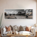 Western Town, Cowboy Art, Old West Wall Art, Rustic Wall Art, Farmhouse Decor, Historical Landscape Art, Panoramic Art, Canvas Print
