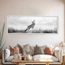 Lone Coyote, southwest wall art, wabi sabi art, extra wide art, moody art, landscape painting, framed canvas print, panoramic art