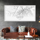 Shreveport City Map, Louisiana Art, Map Print, Modern Wall Art, Wall Art, Canvas Art, Dining Room Décor, Boho Wall Art, Congratulations Gift