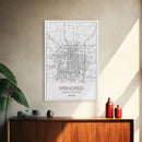 Springfield Street Map, Missouri Map, City Map Print, Modern Wall Art, Wall Art, Canvas Print, Bedroom Wall Décor, Gifts For Couple