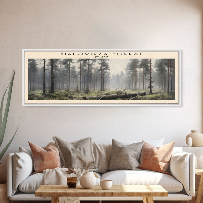 Bialowieza Forest Travel Poster Print, Framed Canvas Wall Art, Metal Wall Art, COUNTRY art, Gift For Him, Travel Wall Art, Travel Lover Gift