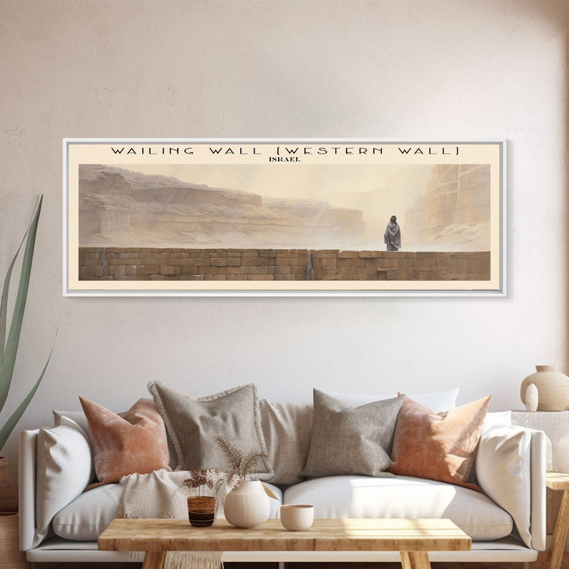 Wailing Wall COUNTRY | Framed Travel Poster Canvas Print | Trendy Wall Art | Watercolor Painting | Living Room Art | Unique Art