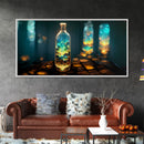 Miniature world in a bottle canvas print, high fantasy wall art, magical wall art, ready to hang wall art