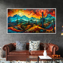 Majestic Misty Mountain Landscape Beautiful Framed Canvas Print, Perfect for Living Room Art, Rustic Bedroom Decor, Wildlife Wall Art