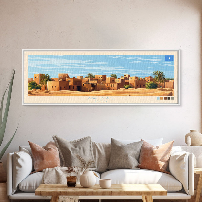 Awdal, Somalia Panoramic Travel Poster Canvas Print, Awdal, Somalia Painting, Somalia Art, Awdal Panoramic Travel Art, Travel Painting