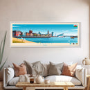 Cardiff, Wales Travel Poster Panoramic Canvas Print, Cardiff, Wales Painting, Wales Art, Cardiff Travel Art, Guest Room Painting