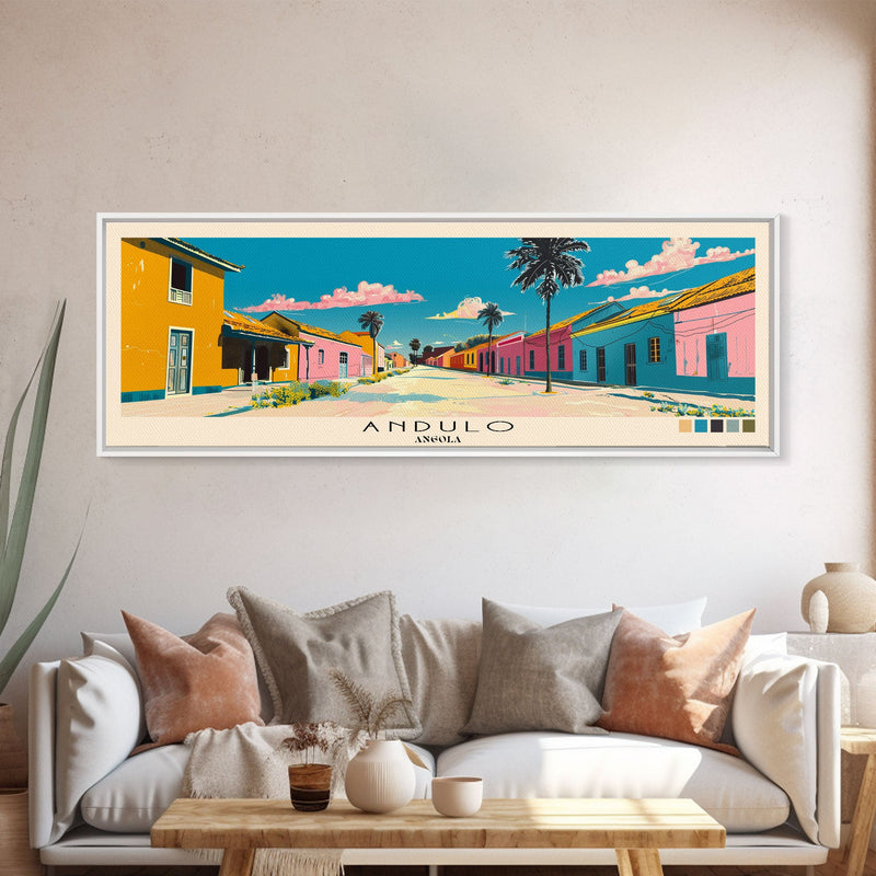 Andulo, Angola Panoramic Canvas Print, Andulo, Angola Painting, Angola Art, Andulo Travel Poster, Travel Art, Guest Room Painting