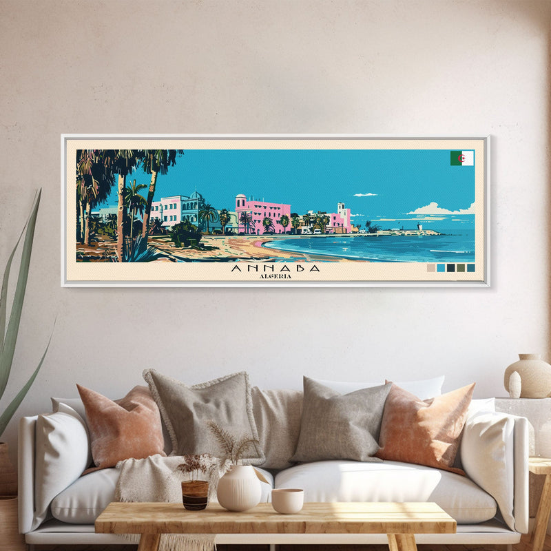 Annaba, Algeria Panoramic Canvas Print, Annaba, Algeria Painting, Algeria Art, Annaba Travel Poster, Travel Art, Vacation Gift