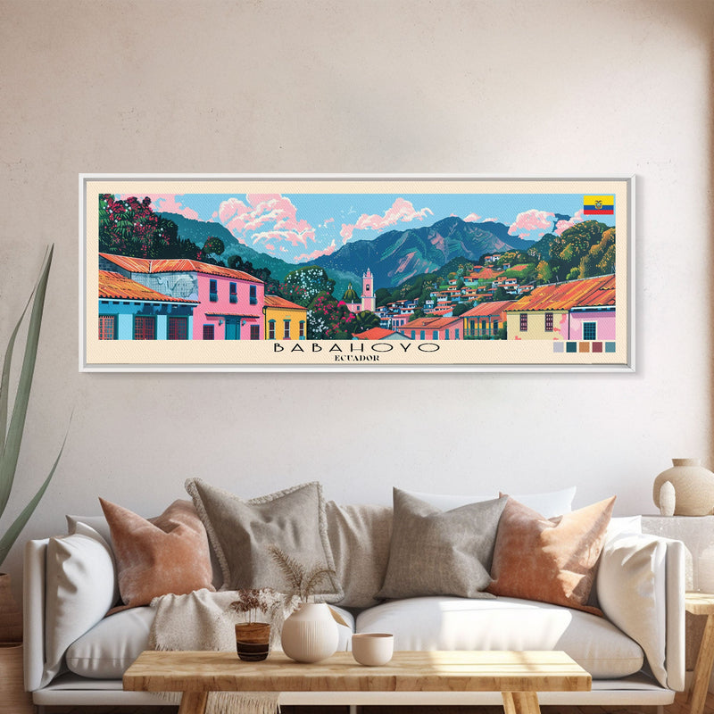 Babahoyo, Ecuador Panoramic Canvas Print, Babahoyo, Ecuador Painting, Ecuador Art, Babahoyo Travel Poster, Travel Art, Vacation Gift