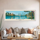Bangkok, Thailand Panoramic Canvas Print, Bangkok, Thailand Painting, Thailand Art, Bangkok Travel Poster, Travel Art, Living Room Painting