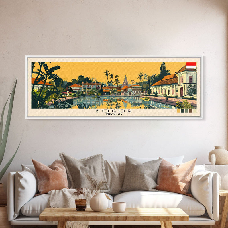 Bogor, Indonesia Panoramic Canvas Print, Bogor, Indonesia Painting, Indonesia Art, Bogor Travel Poster, Travel Art, Vacation Gift